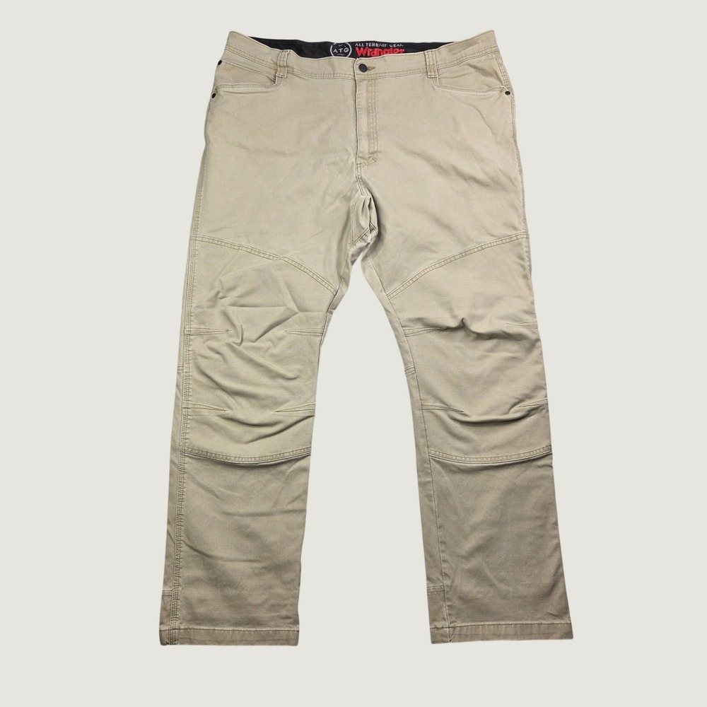 Wrangler ATG Pants Mens 42x32 Khaki All Terrain Gear Utility Hiking Canvas Work